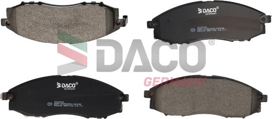 DACO Germany 322608 - Тормозные колодки, дисковые, комплект autospares.lv