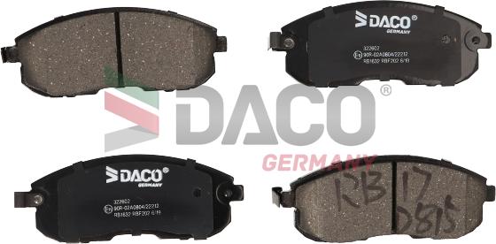 DACO Germany 322602 - Тормозные колодки, дисковые, комплект autospares.lv