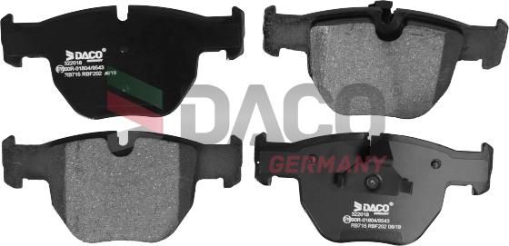 DACO Germany 322018 - Тормозные колодки, дисковые, комплект autospares.lv