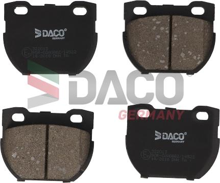 DACO Germany 322013 - Тормозные колодки, дисковые, комплект autospares.lv