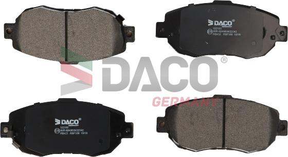 DACO Germany 322103 - Тормозные колодки, дисковые, комплект autospares.lv