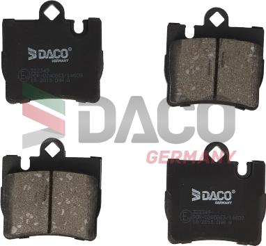 DACO Germany 322349 - Тормозные колодки, дисковые, комплект autospares.lv