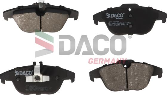 DACO Germany 322344 - Тормозные колодки, дисковые, комплект autospares.lv