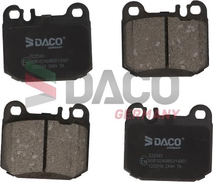 DACO Germany 322343 - Тормозные колодки, дисковые, комплект autospares.lv