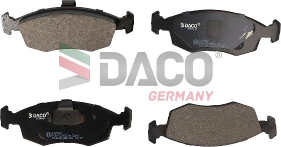 DACO Germany 322362 - Тормозные колодки, дисковые, комплект autospares.lv