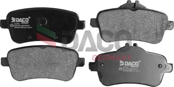 DACO Germany 322302 - Тормозные колодки, дисковые, комплект autospares.lv