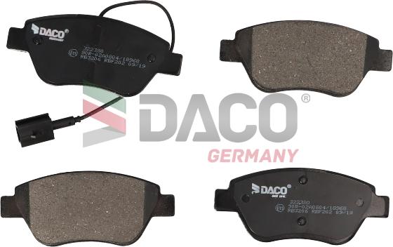 DACO Germany 322380 - Тормозные колодки, дисковые, комплект autospares.lv