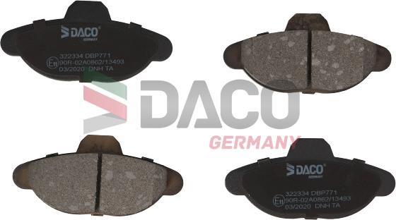 DACO Germany 322334 - Тормозные колодки, дисковые, комплект autospares.lv