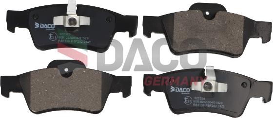 DACO Germany 322328 - Тормозные колодки, дисковые, комплект autospares.lv