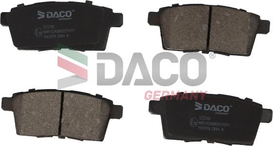 DACO Germany 322246 - Тормозные колодки, дисковые, комплект autospares.lv