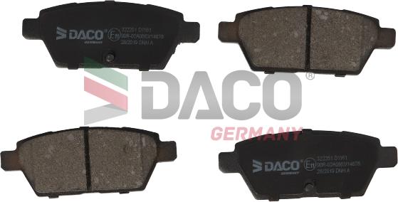 DACO Germany 322251 - Тормозные колодки, дисковые, комплект autospares.lv