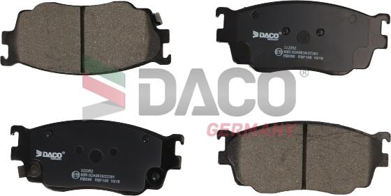 DACO Germany 322252 - Тормозные колодки, дисковые, комплект autospares.lv