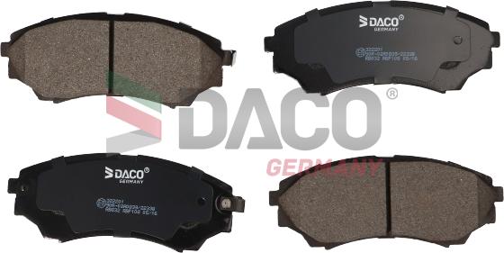 DACO Germany 322201 - Тормозные колодки, дисковые, комплект autospares.lv