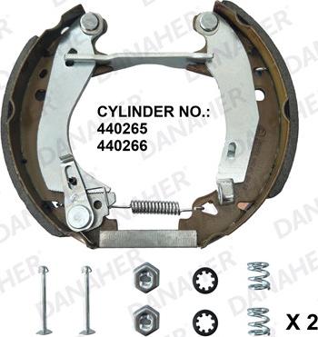 Danaher 210.00.10591C - Комплект тормозных колодок, барабанные autospares.lv