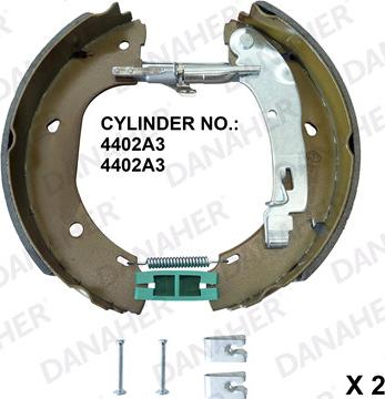 Danaher 210.00.10539A - Комплект тормозных колодок, барабанные autospares.lv