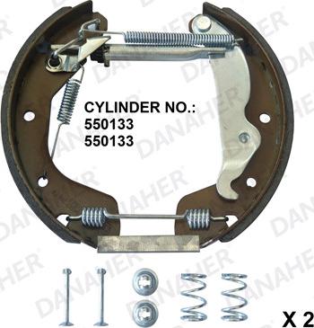 Danaher 210.01.10134 - Комплект тормозных колодок, барабанные autospares.lv