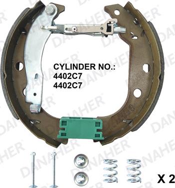 Danaher 210.01.10727A - Комплект тормозных колодок, барабанные autospares.lv