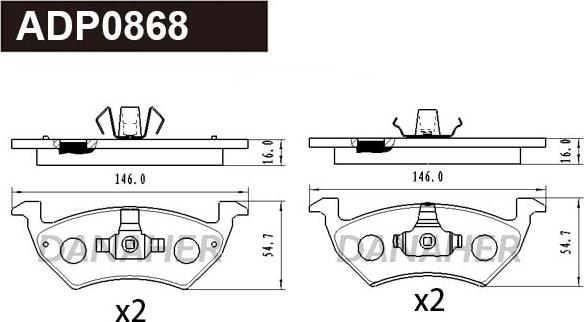 Danaher ADP0868 - Тормозные колодки, дисковые, комплект autospares.lv