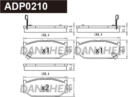 Danaher ADP0210 - Тормозные колодки, дисковые, комплект autospares.lv