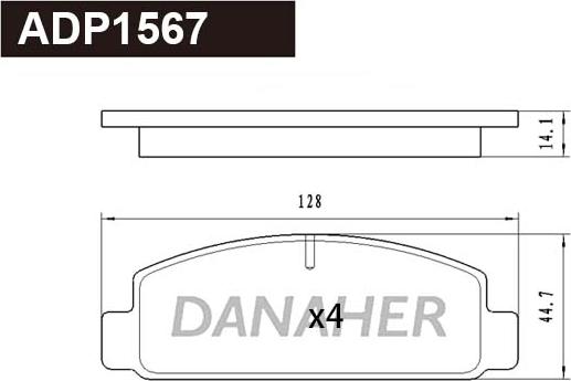 Danaher ADP1567 - Тормозные колодки, дисковые, комплект autospares.lv