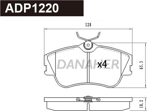 Danaher ADP1220 - Тормозные колодки, дисковые, комплект autospares.lv