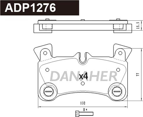 Danaher ADP1276 - Тормозные колодки, дисковые, комплект autospares.lv