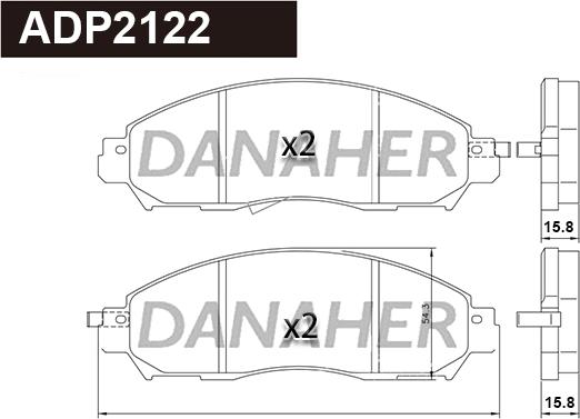 Danaher ADP2122 - Тормозные колодки, дисковые, комплект autospares.lv