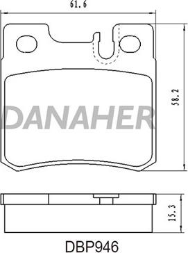 Danaher DBP946 - Тормозные колодки, дисковые, комплект autospares.lv