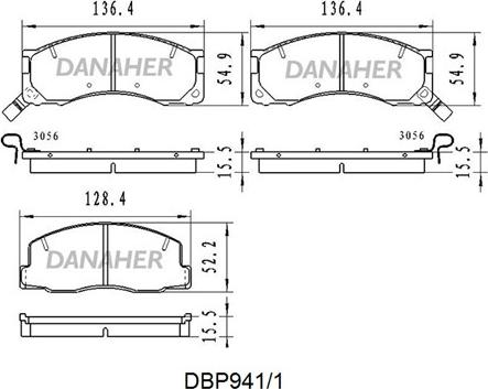 Danaher DBP941/1 - Тормозные колодки, дисковые, комплект autospares.lv