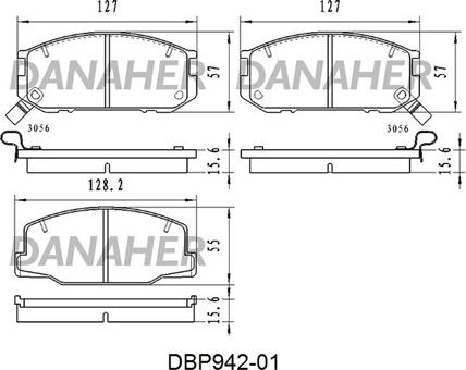 Danaher DBP942-01 - Тормозные колодки, дисковые, комплект autospares.lv
