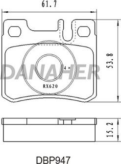 Danaher DBP947 - Тормозные колодки, дисковые, комплект autospares.lv