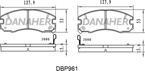 Danaher DBP961 - Тормозные колодки, дисковые, комплект autospares.lv