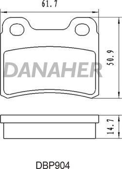 Danaher DBP904 - Тормозные колодки, дисковые, комплект autospares.lv