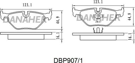 Danaher DBP907/1 - Тормозные колодки, дисковые, комплект autospares.lv