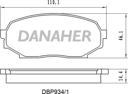 Danaher DBP934/1 - Тормозные колодки, дисковые, комплект autospares.lv