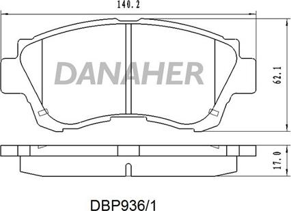 Danaher DBP936/1 - Тормозные колодки, дисковые, комплект autospares.lv