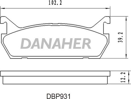 Danaher DBP931 - Тормозные колодки, дисковые, комплект autospares.lv