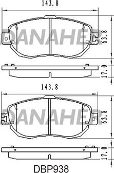 Danaher DBP938 - Тормозные колодки, дисковые, комплект autospares.lv