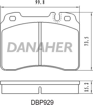 Danaher DBP929 - Тормозные колодки, дисковые, комплект autospares.lv