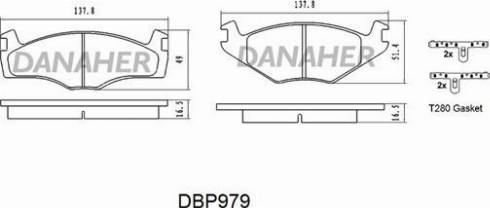 Danaher DBP979 - Тормозные колодки, дисковые, комплект autospares.lv