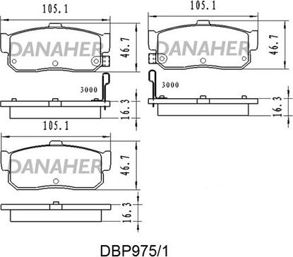Danaher DBP975/1 - Тормозные колодки, дисковые, комплект autospares.lv
