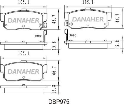 Danaher DBP975 - Тормозные колодки, дисковые, комплект autospares.lv