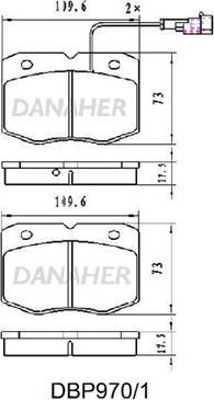 Danaher DBP970/1 - Тормозные колодки, дисковые, комплект autospares.lv