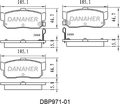 Danaher DBP971-01 - Тормозные колодки, дисковые, комплект autospares.lv