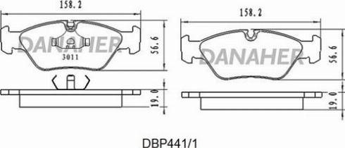 Danaher DBP441/1 - Тормозные колодки, дисковые, комплект autospares.lv