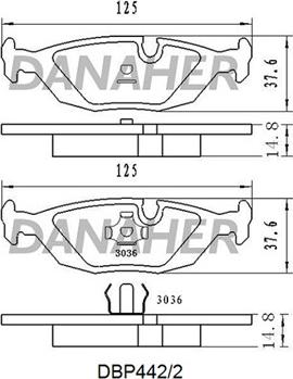 Danaher DBP442/2 - Тормозные колодки, дисковые, комплект autospares.lv