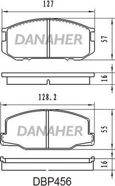 Danaher DBP456 - Тормозные колодки, дисковые, комплект autospares.lv