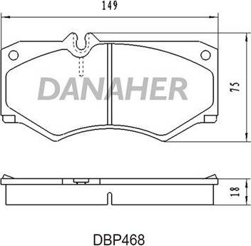 Danaher DBP468 - Тормозные колодки, дисковые, комплект autospares.lv