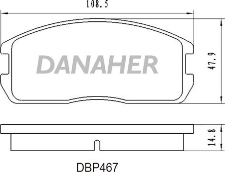 Danaher DBP467 - Тормозные колодки, дисковые, комплект autospares.lv