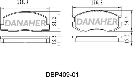 Danaher DBP409-01 - Тормозные колодки, дисковые, комплект autospares.lv